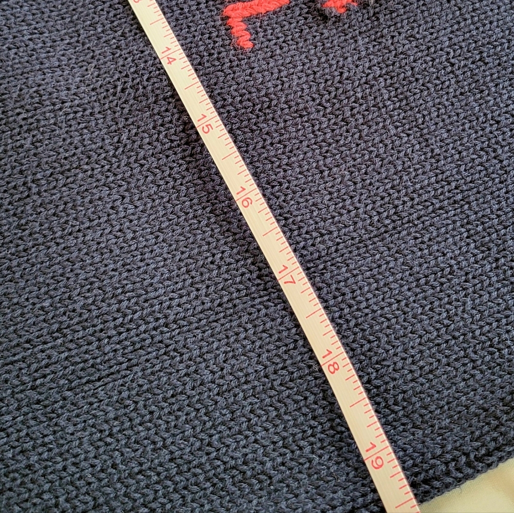 Rare Vintage 80s Ralph Lauren 1/4 Zip Navy American Flag Sweater. - Picture 10 of 12